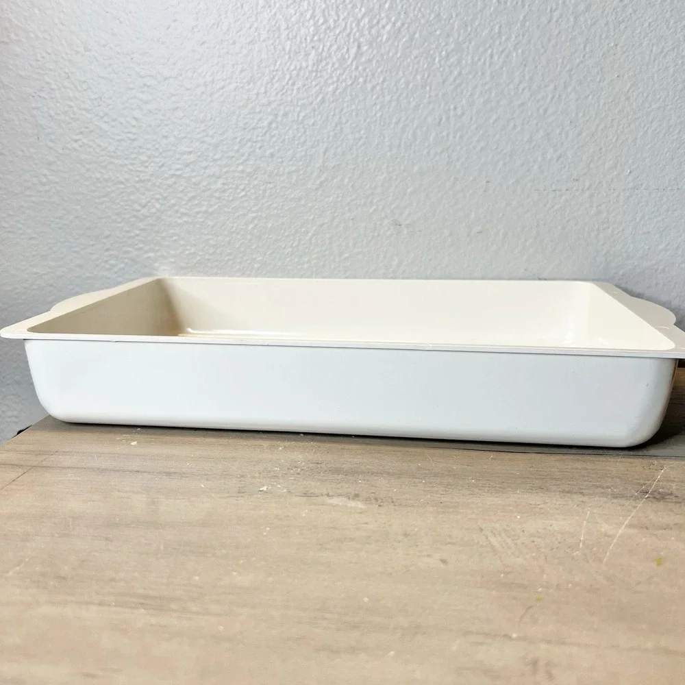 Vintage Tara Products Microwave‎ Baking Dish Crèam w/ Floral Brown 13.5